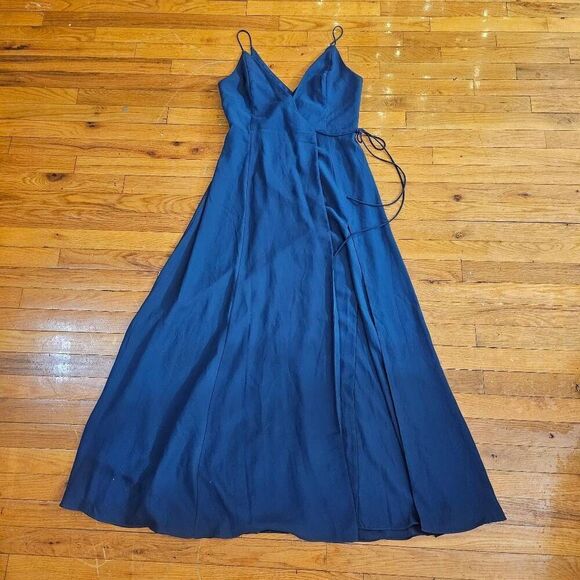 Fame & Partners Formal Maxi Dress Blue Size 8 Bridesmaid Prom - Picture 1 of 8